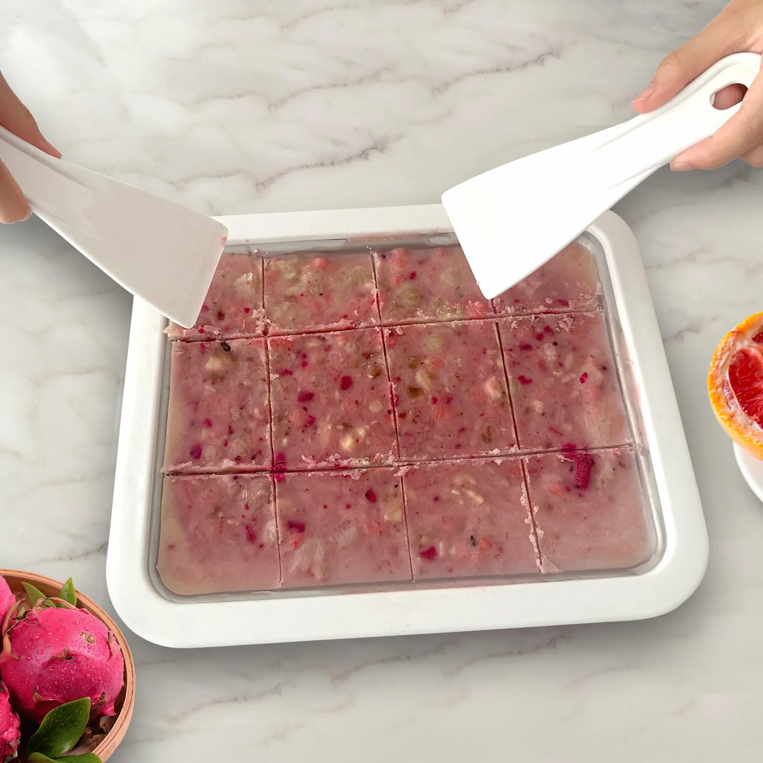 DBREAKS Fabricante de rollos de helado,Plancha para Helados,Maquina de hacer helados,INstant Ice Cream Roll Maker,Heladera Instantánea de acero inoxidable para helado de yogur helado sorbete,Blanco