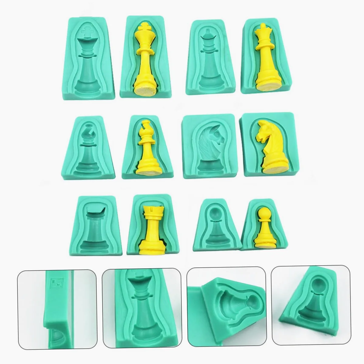 Molde para Pasteles Ajedrez 3d de Silicona Segura, Antiadherente, 12 Piezas, para Fondant y Chocolate, Adecuado para Repostería Creativa y Eventos Obsequios