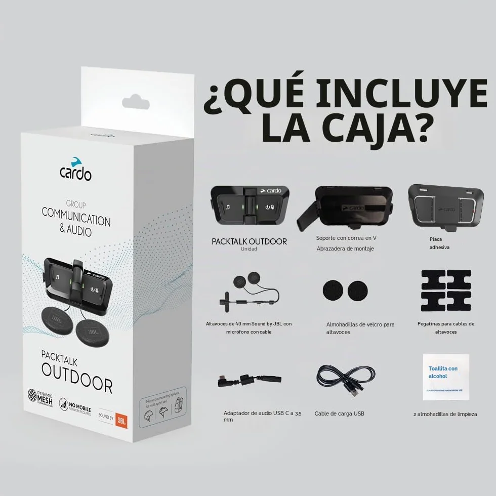 PACKTALK Outdoor Sistema de comunicación para Casco, Negro Doble