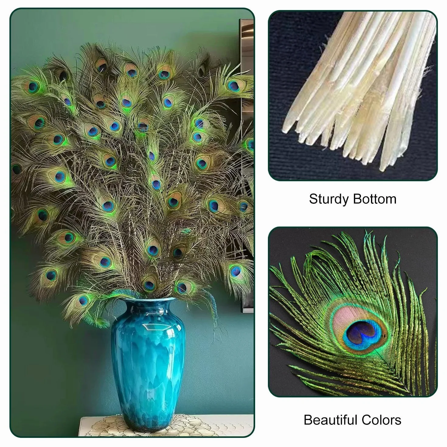 YSJCHEBS 25 Uds Plumas De Pavo Real Decoración del Hogar Materiales Artesanales DIY Decoraciones De Plumas Decoraciones Creativas
