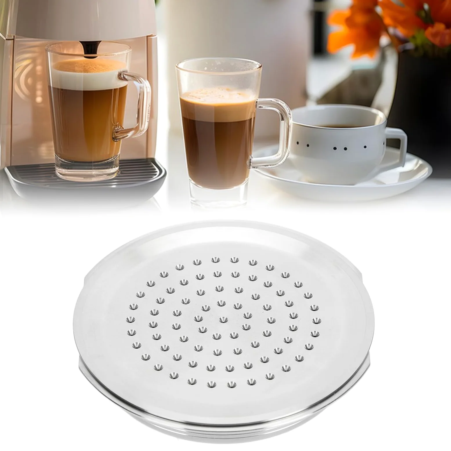 Syrisora Cápsula de café reutilizable, filtro de cápsulas de café recargable de acero inoxidable 304 con cepillo y cuchara para cafeteras
