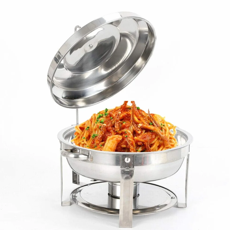 Calentador de alimentos redondo de acero inoxidable de 7,5 l, calentador de sopa, juego profesional para catering, buffet y fiestas