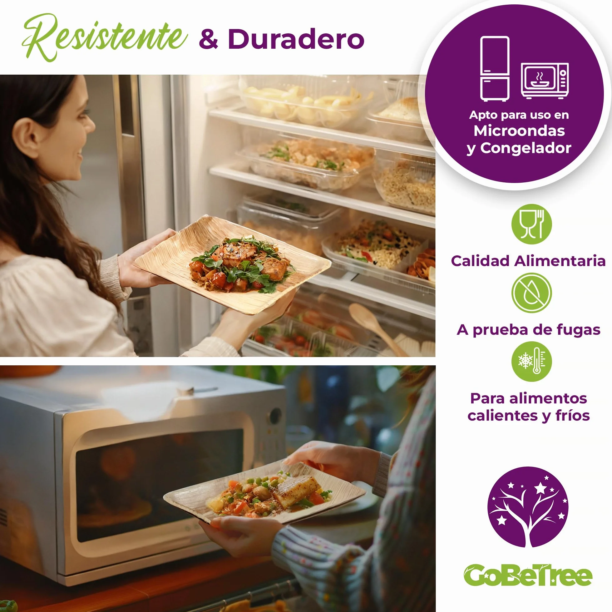 GoBeTree 30 Platos Desechables de Hoja de Palma 23x16 cm. Bandejas Rectangulares Elegantes Estilo Bambú para Tapas, Entrantes y Postres, Vajilla Rústica