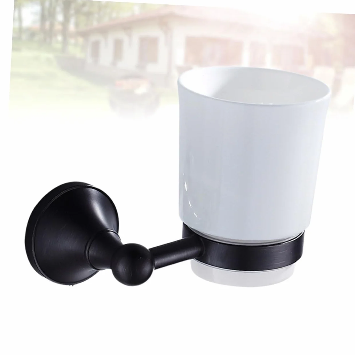 Portavasos Retro De Cerámica Soporte para Vaso De Cepillo De Dientes Individual Accesorios De Baño para Pared para Cocina o Baño