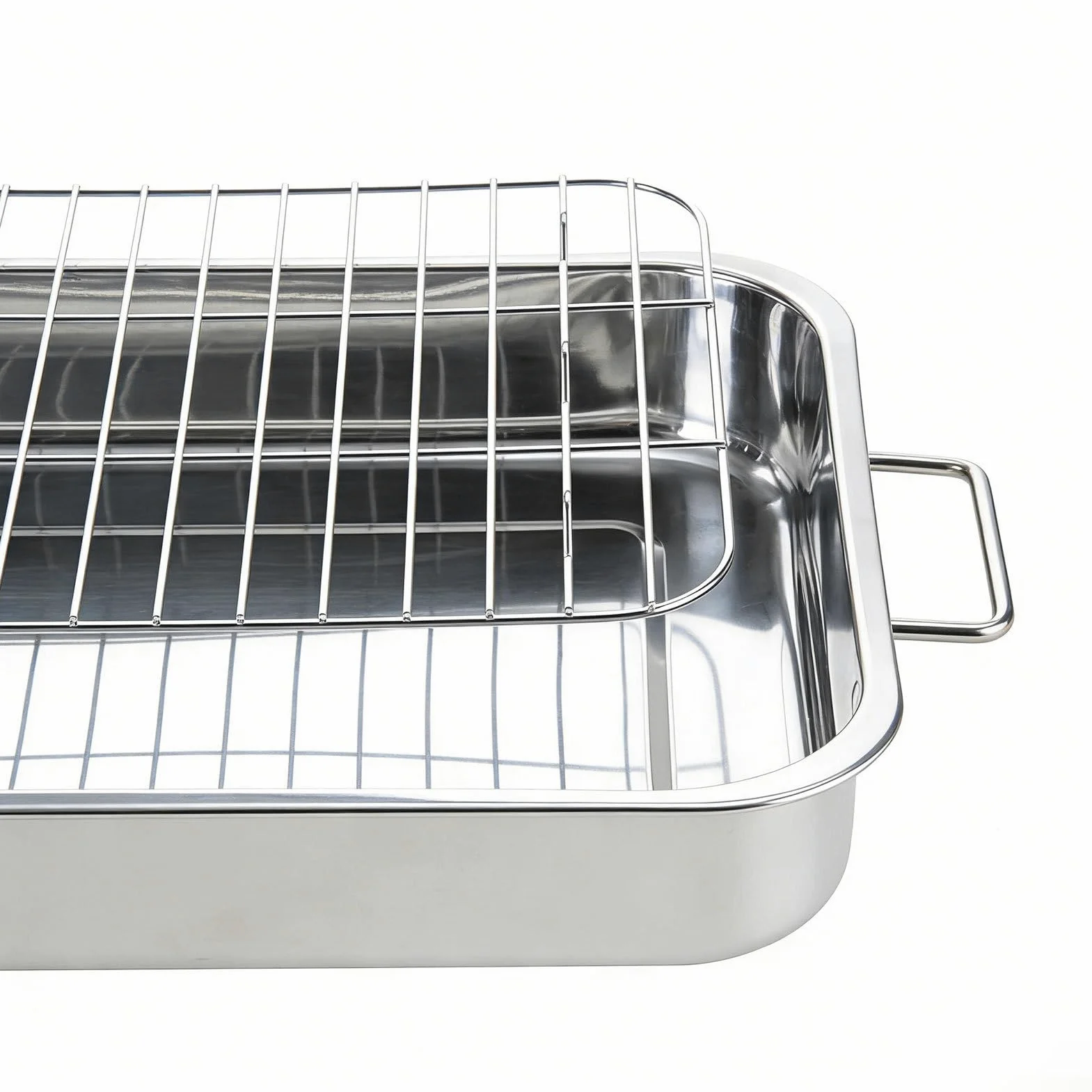 Bandeja para utensilios de cocina de acero inoxidable | Asador De Horno De Metal Para Cena De Acción de Gracias Familia Pollo Jamón Reuniones