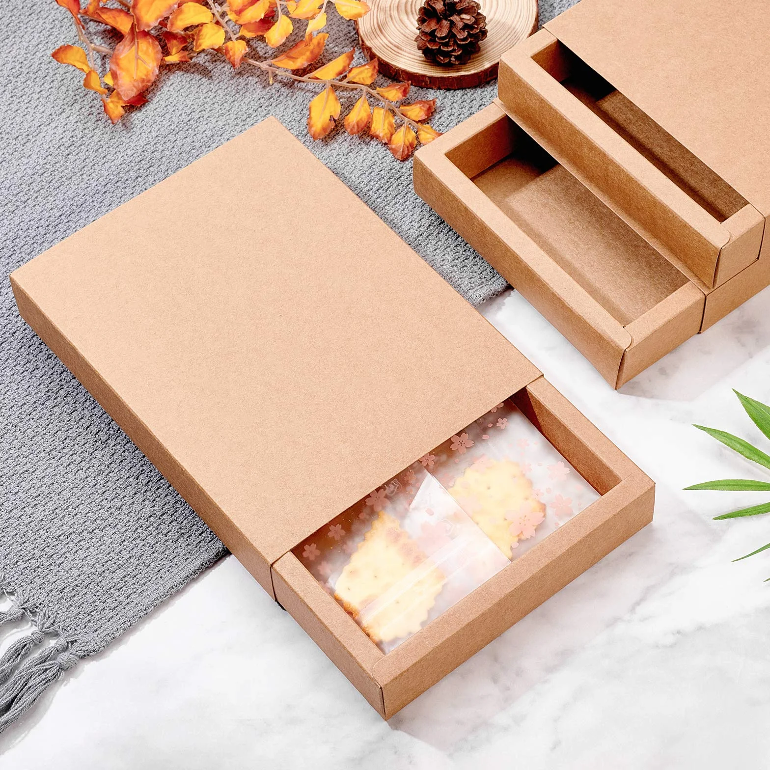 BENECREAT 10 Pack Caja de Cajón de Papel Kraft 20x15x3cm, Caja de Cartón Marrón para Joyería, Dulces, Cajas de Regalo Pequeñas para Envolver Regalos, Navidad, Boda, Favores de la Fiesta
