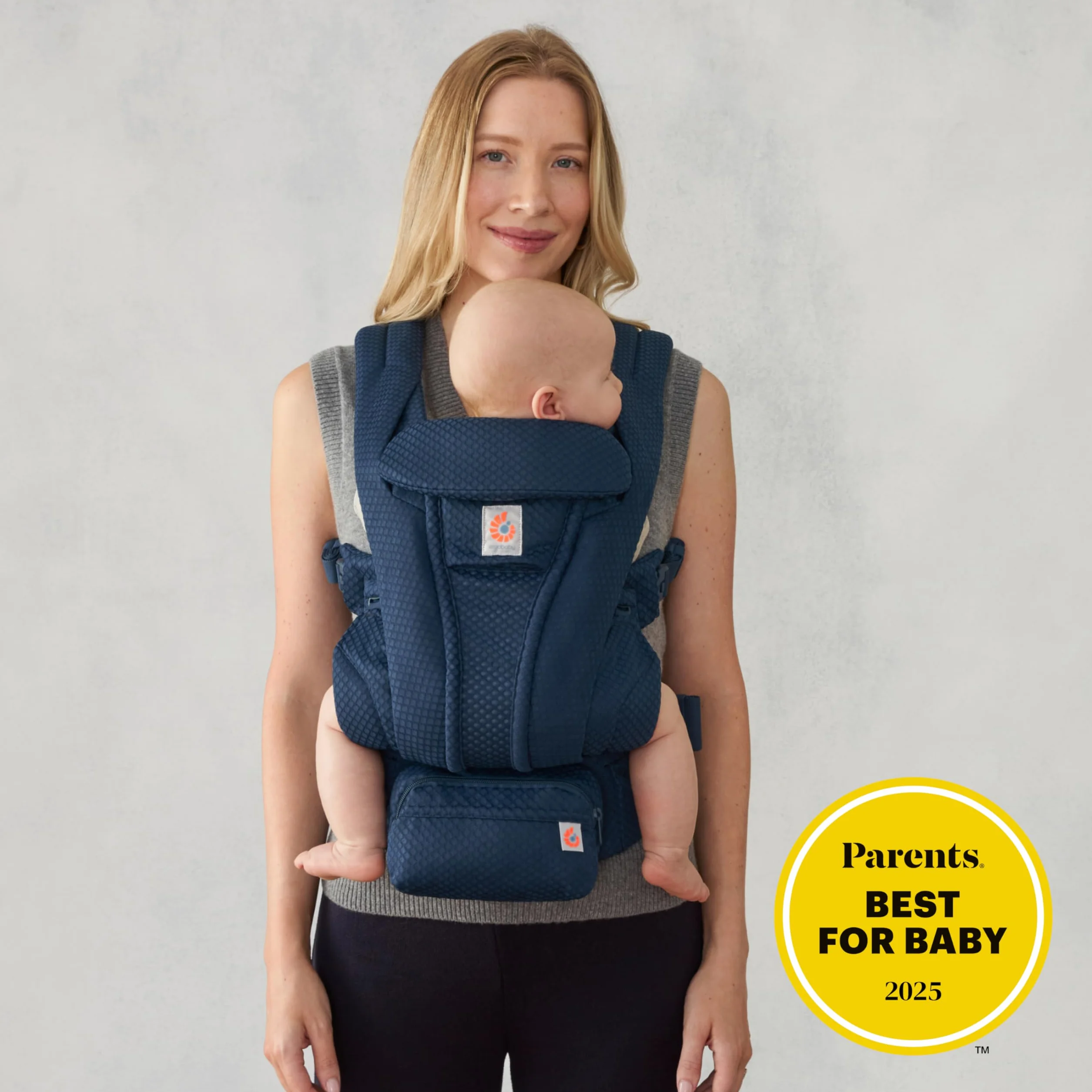 Ergobaby Omni Deluxe Portabebés todo en uno para recién nacidos hasta 20 kg, malla 4 posiciones, color azul medianoche