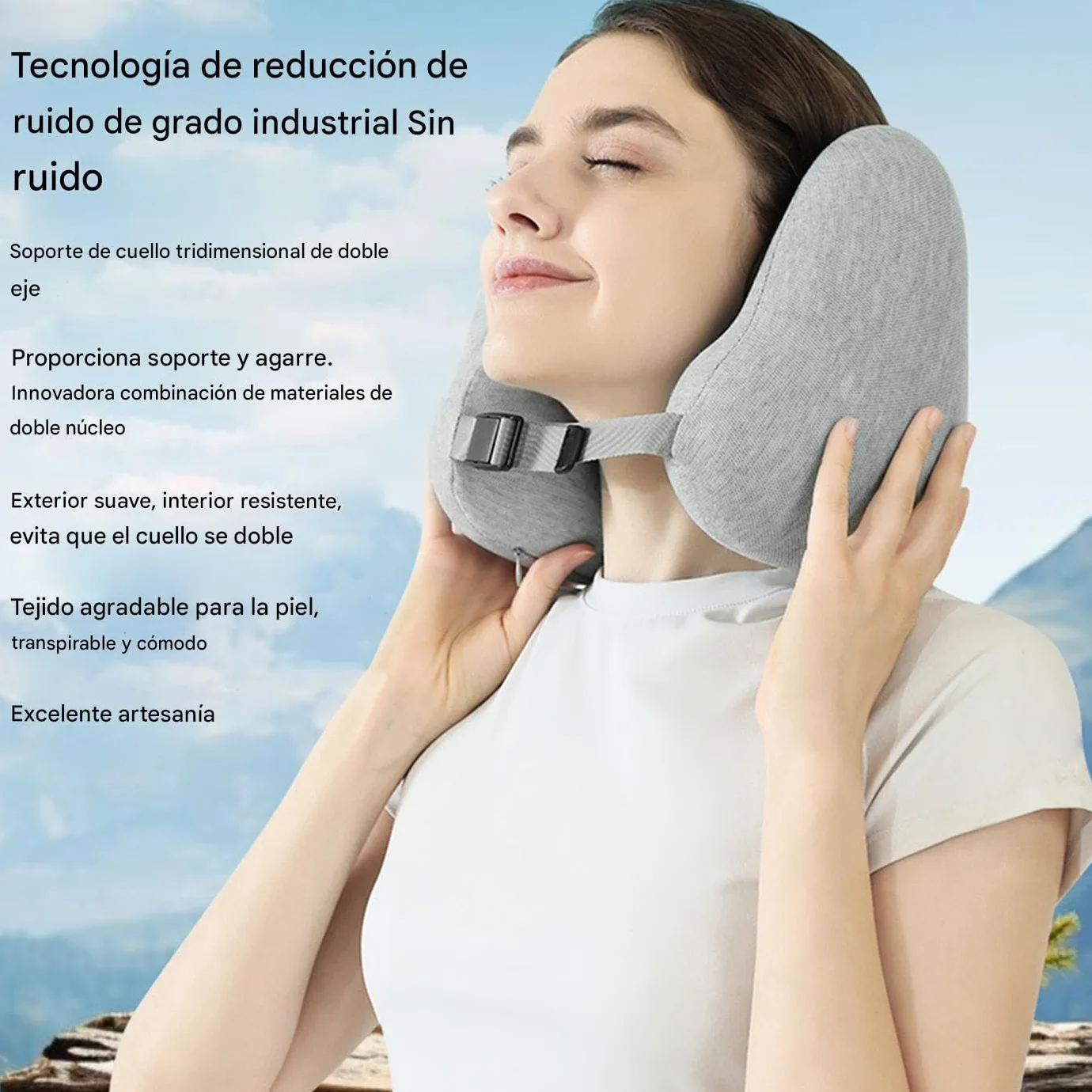 Almohadas De Viaje Para Dormir Almohada Cervical en Forma de U para Viajar | Cojín de Espuma Viscoelástica Transpirable Ergonómico Cómoda con Apoyo para Avión Mochilero Auto Cama y Acampada