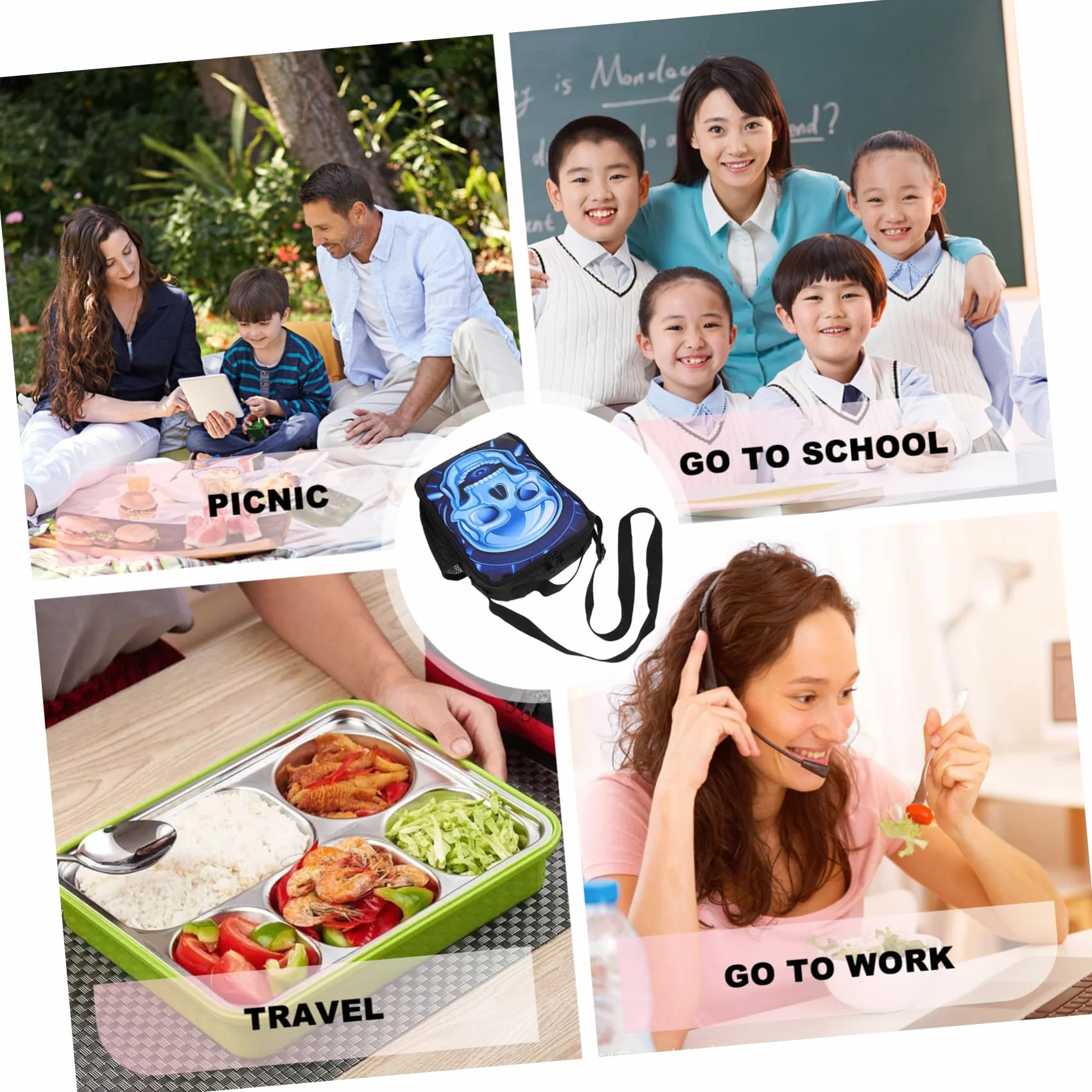 TOPBATHY 2piezas Bolsa De Almuerzo Infantil Aislante De Gran Capacidad Mochila Práctica Para y Bolsa Térmica De Comida Para Picnic y Escuela De Limpiar y Transportar