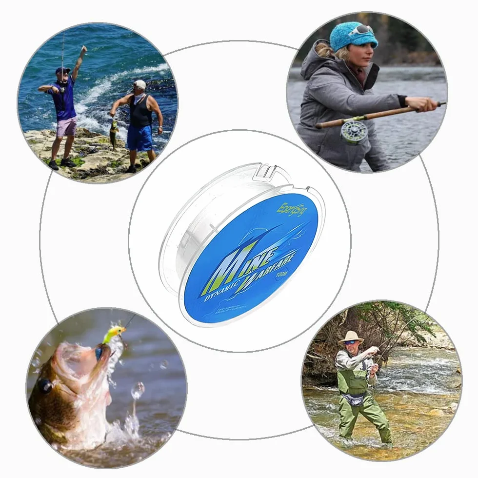 Sedal de Pesca, Monofilamento 0,14 mm/100 m, Hilo de Nailon Transparente para Manualidades