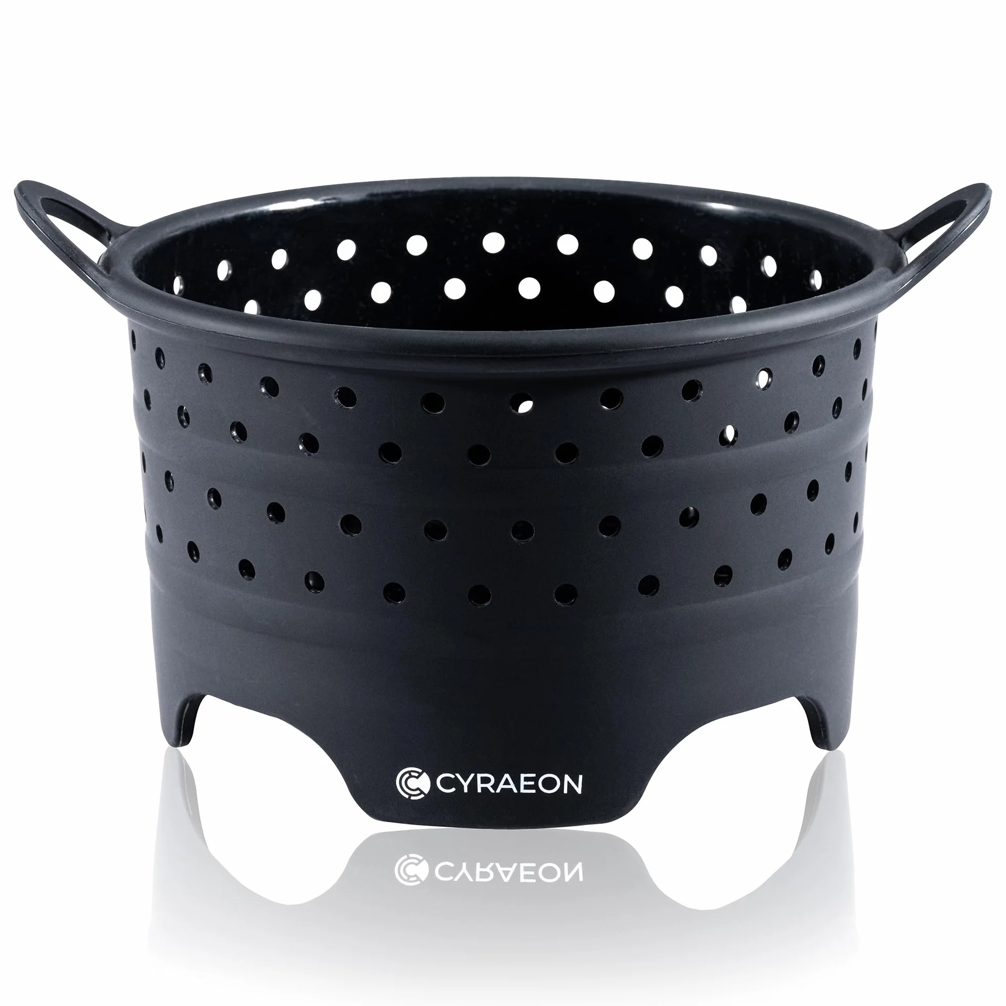 Cyraeon Cesta de vapor de silicona de 18 cm, perfecta para hervir y cocinar al vapor, vaporera de microondas, cesta de vapor de verduras, vaporera instantánea, cesta de olla a presión. Resistente al