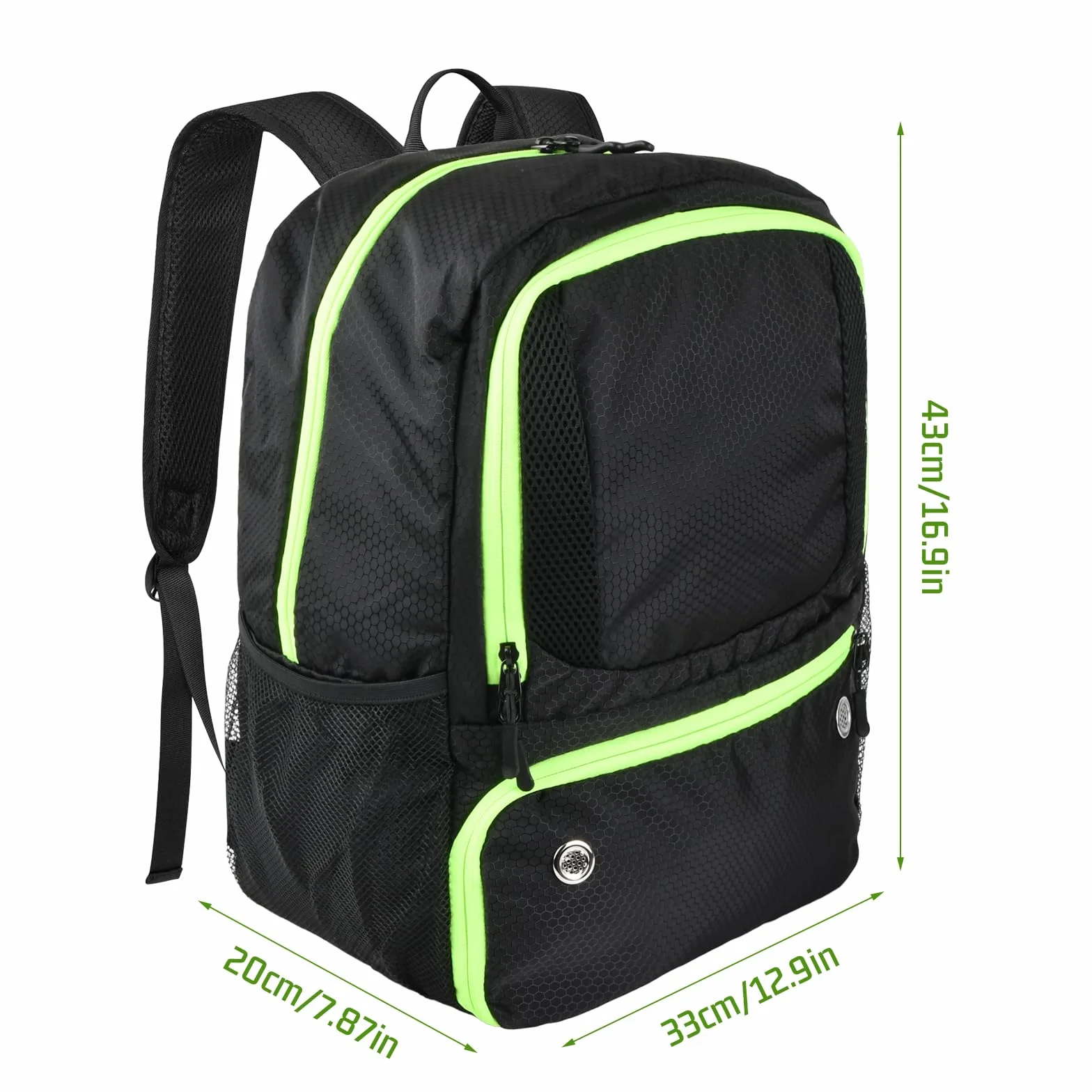Dokeno Mochila de Fútbol con Compartimiento para Balones, Negro, 28 L