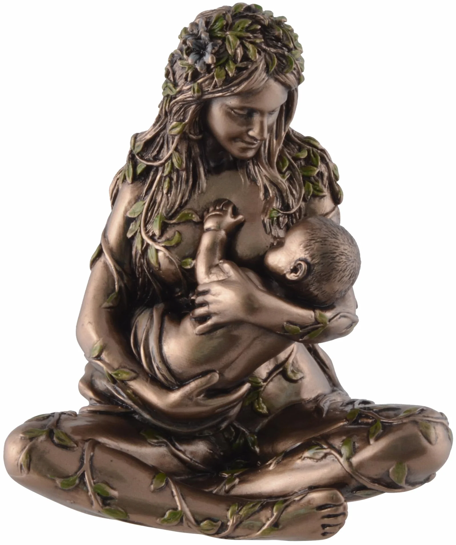 VOGLER Joh. Vogler GmbH Gaia - Figura de tierra con bebé en el pecho, color bronce