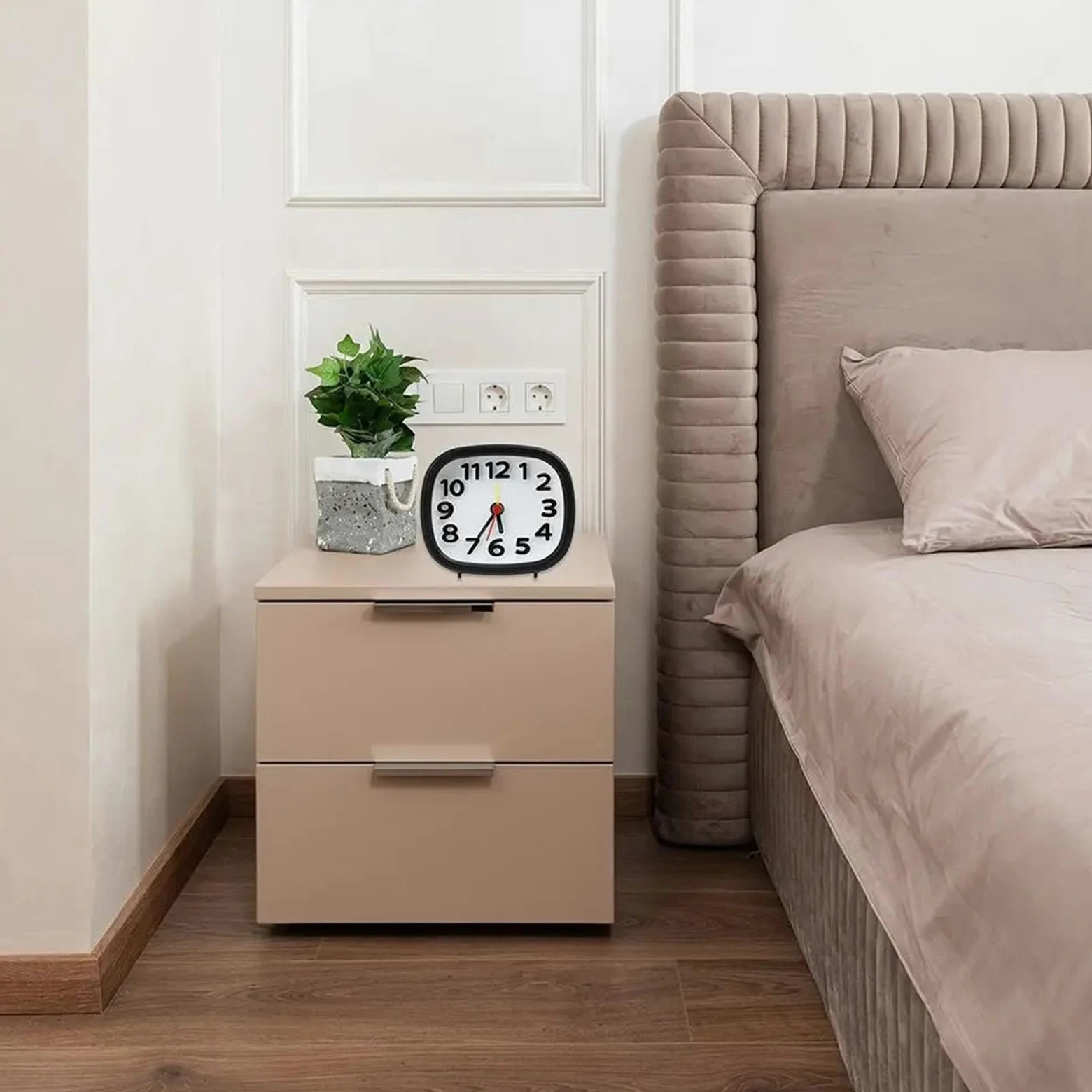 Despertador, Relojes despertadores de cuarzo a pilas for dormitorio(Black)