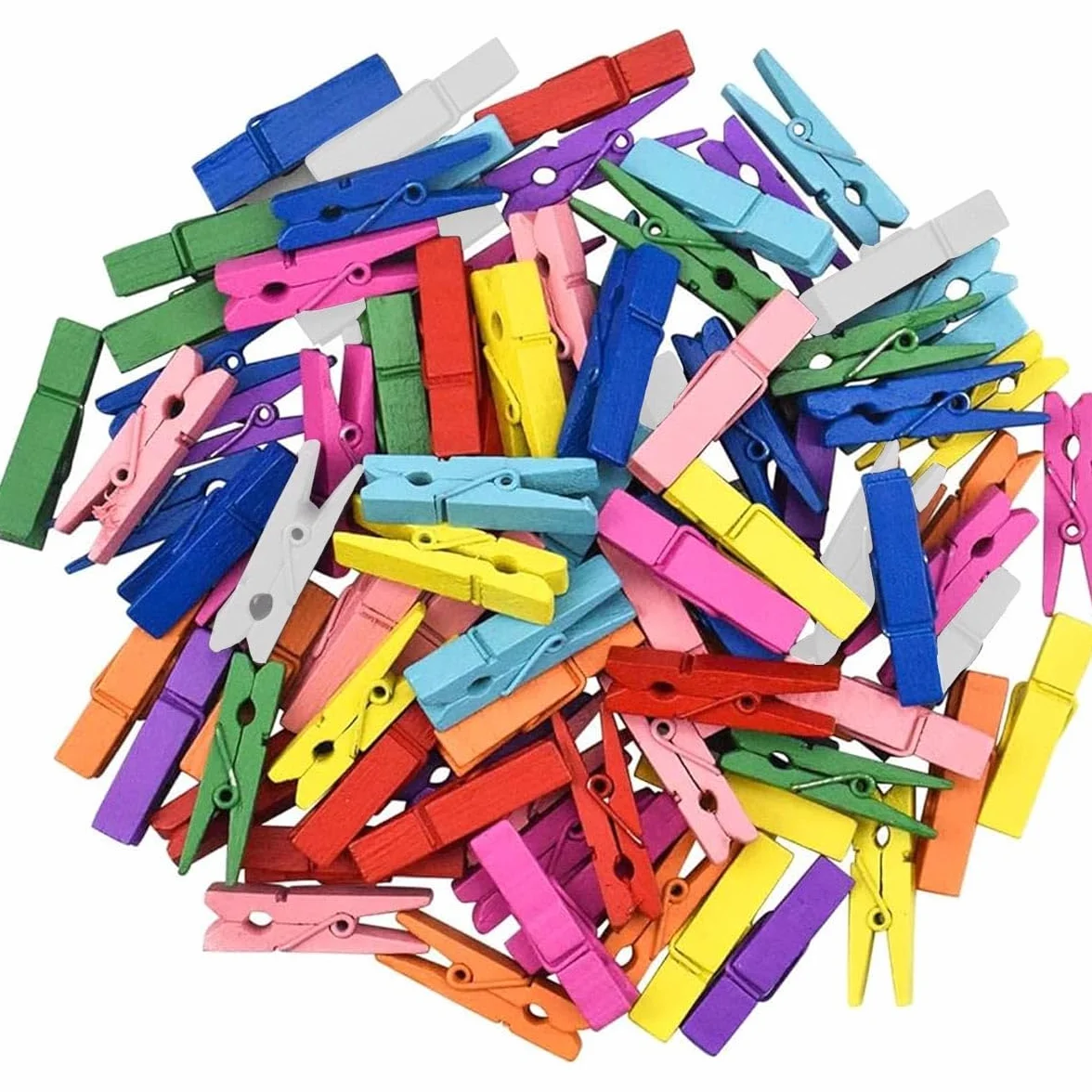 Mini Pinzas de Madera Colores 3,5CM – 120 Piezas para Fotos Tarjetas Manualidades Etiquetas Scrapbooking Decoración DIY