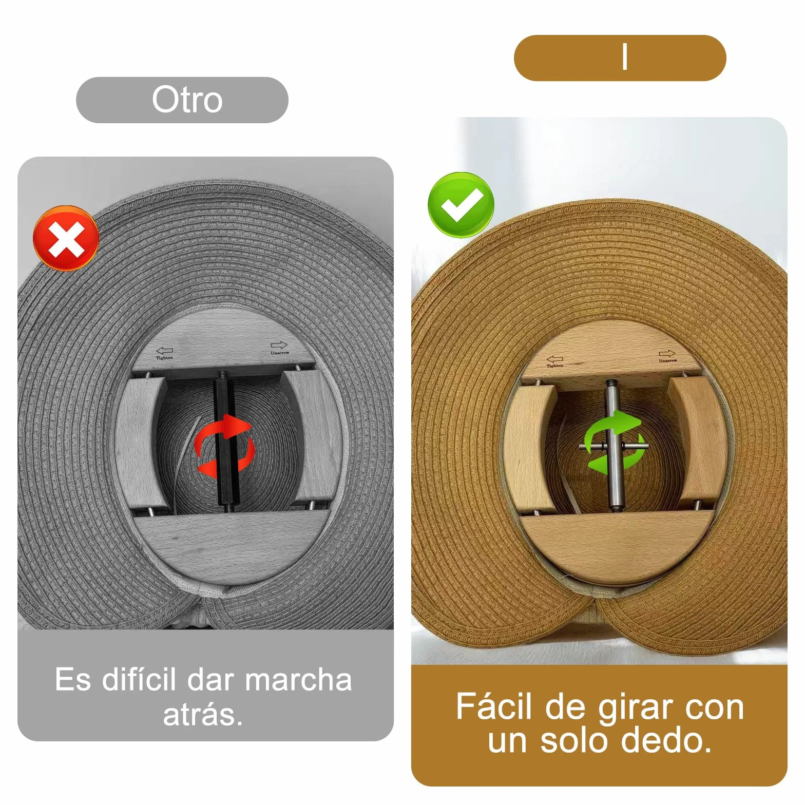Extensor de sombreros de madera de haya cuatro vías