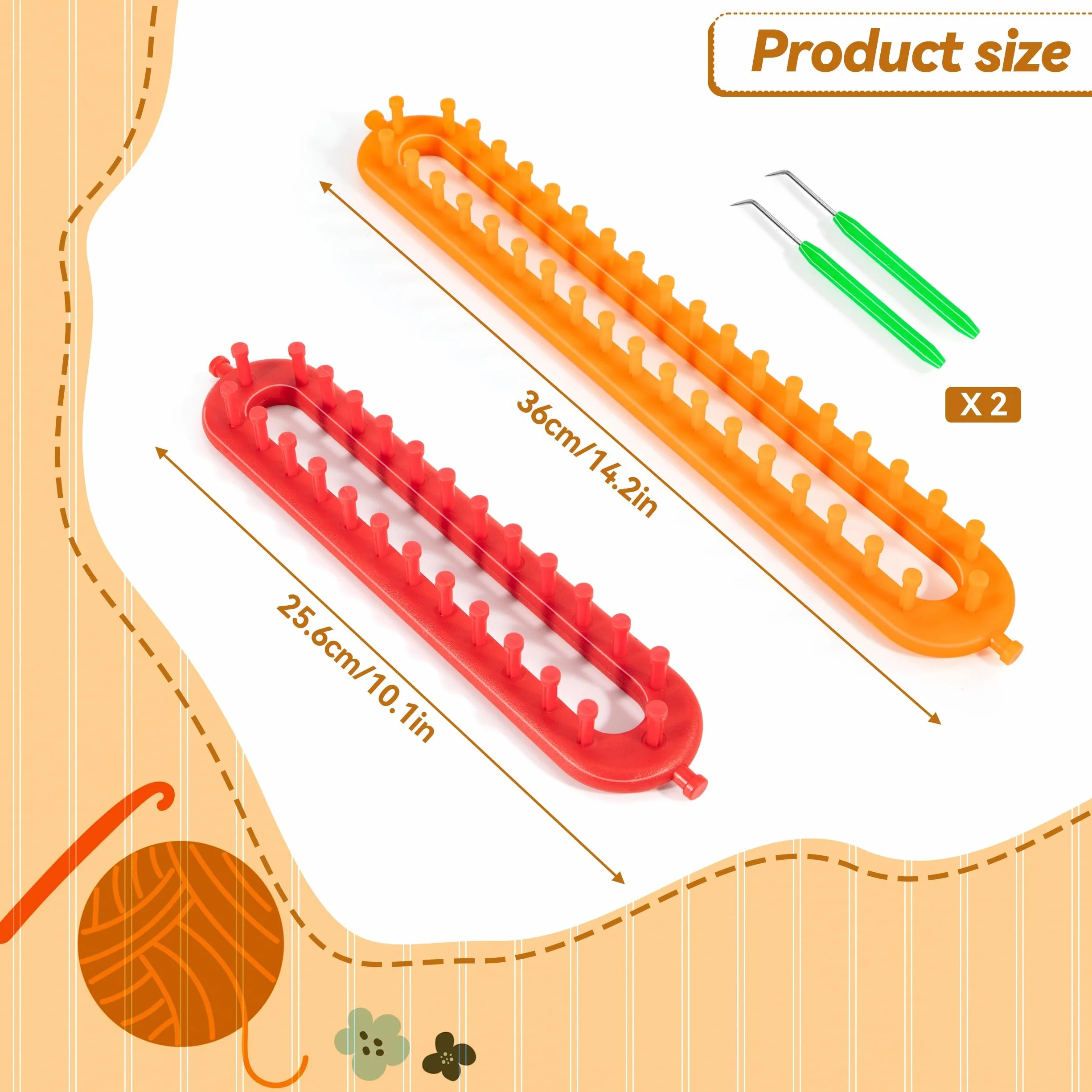 Jesustree Telares De Tejer Máquina De Tricotar Bufandas Telares Conjunto Con Agujas De Tejer Y Agujas De Crochet Para Niños Adultos Principiantes Hacer Calcetines Bufandas Gorros 2 Juego
