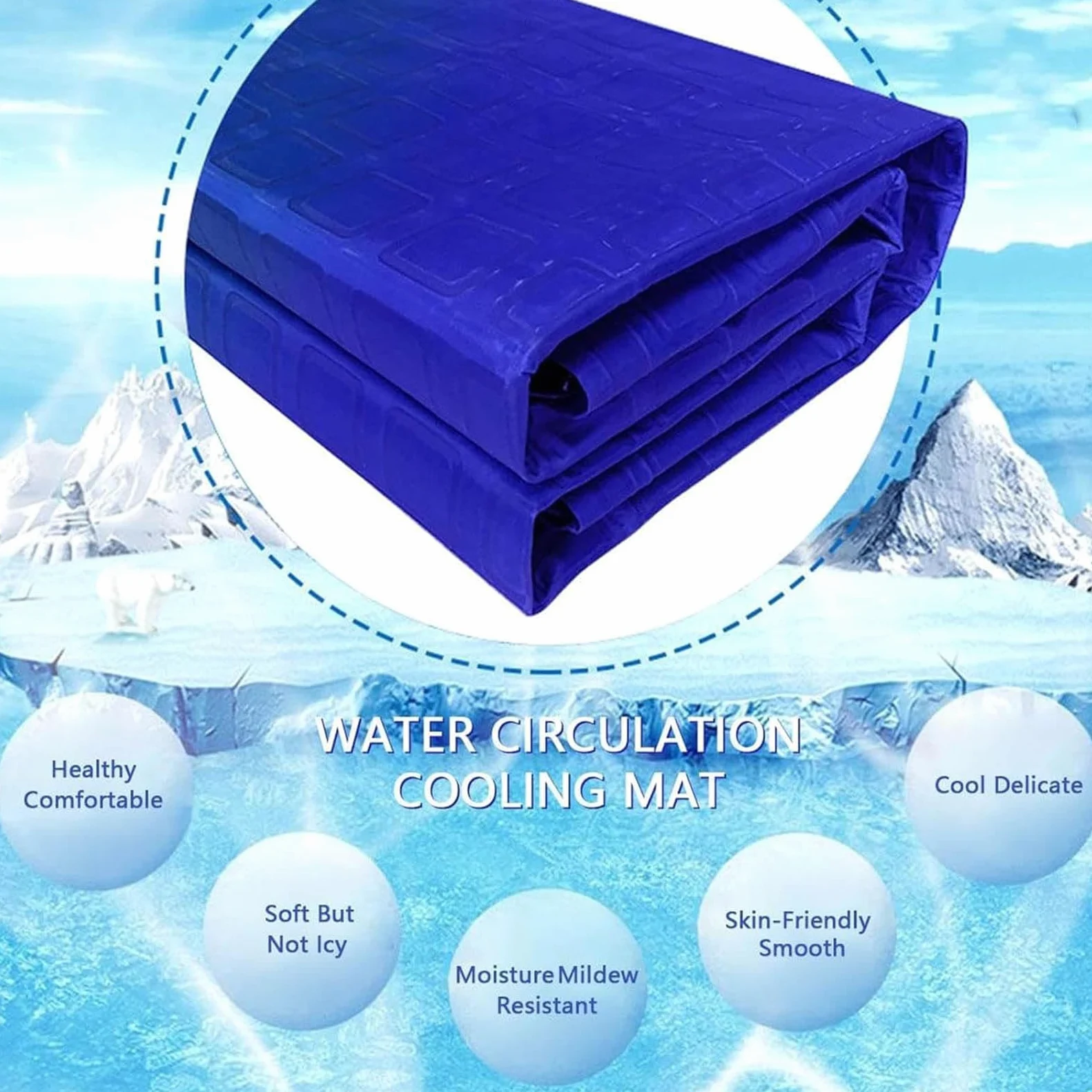 Alfombrilla de enfriamiento para dormidores Calientes, Almohadilla de enfriamiento del colchón para Sudores nocturnos, 2 Modos de Flujo de Aire