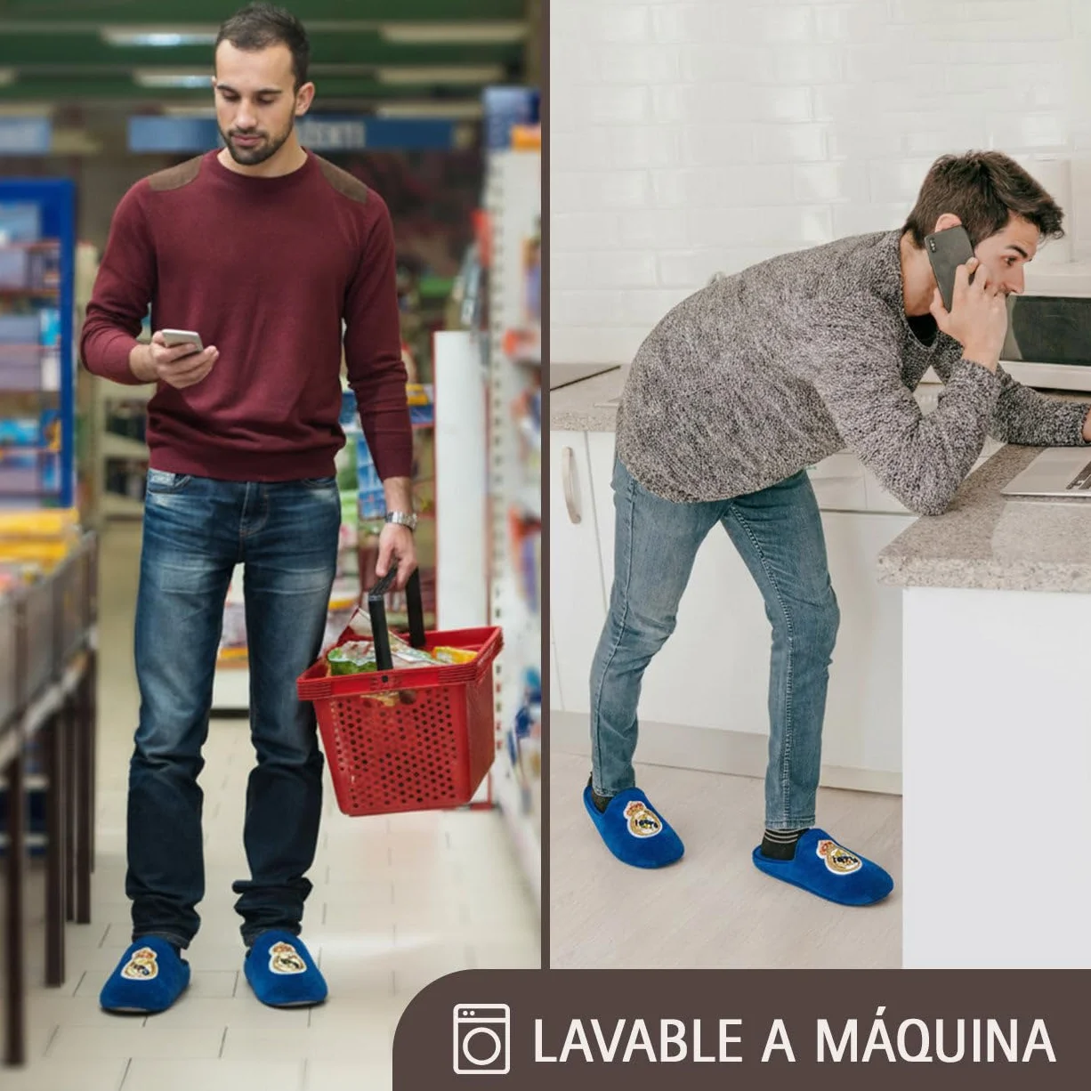 MARPEN SLIPPERS Zapatillas de casa Real Madrid CF Oficiales Temporada 25/26 Hombre Mujer Suela Caucho Fútbol