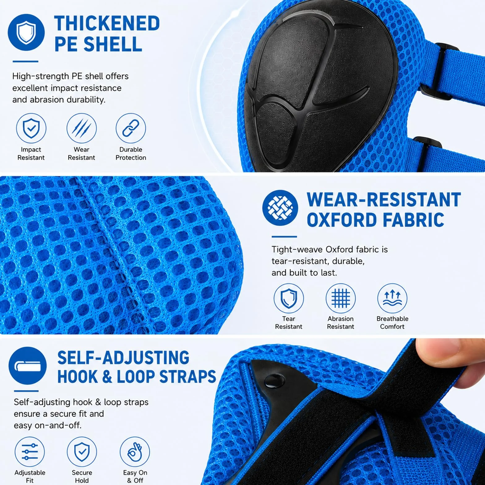 Protecciones Patines Azul Rodilleras Coderas Muñequeras Set Patinaje Ciclismo Monopatín