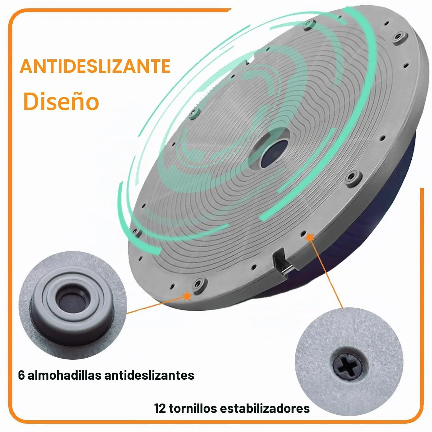 PROIRON Entrenador de Equilibrio Ø47/60cm Bossu Balance Ball con Inflador y Gomas
