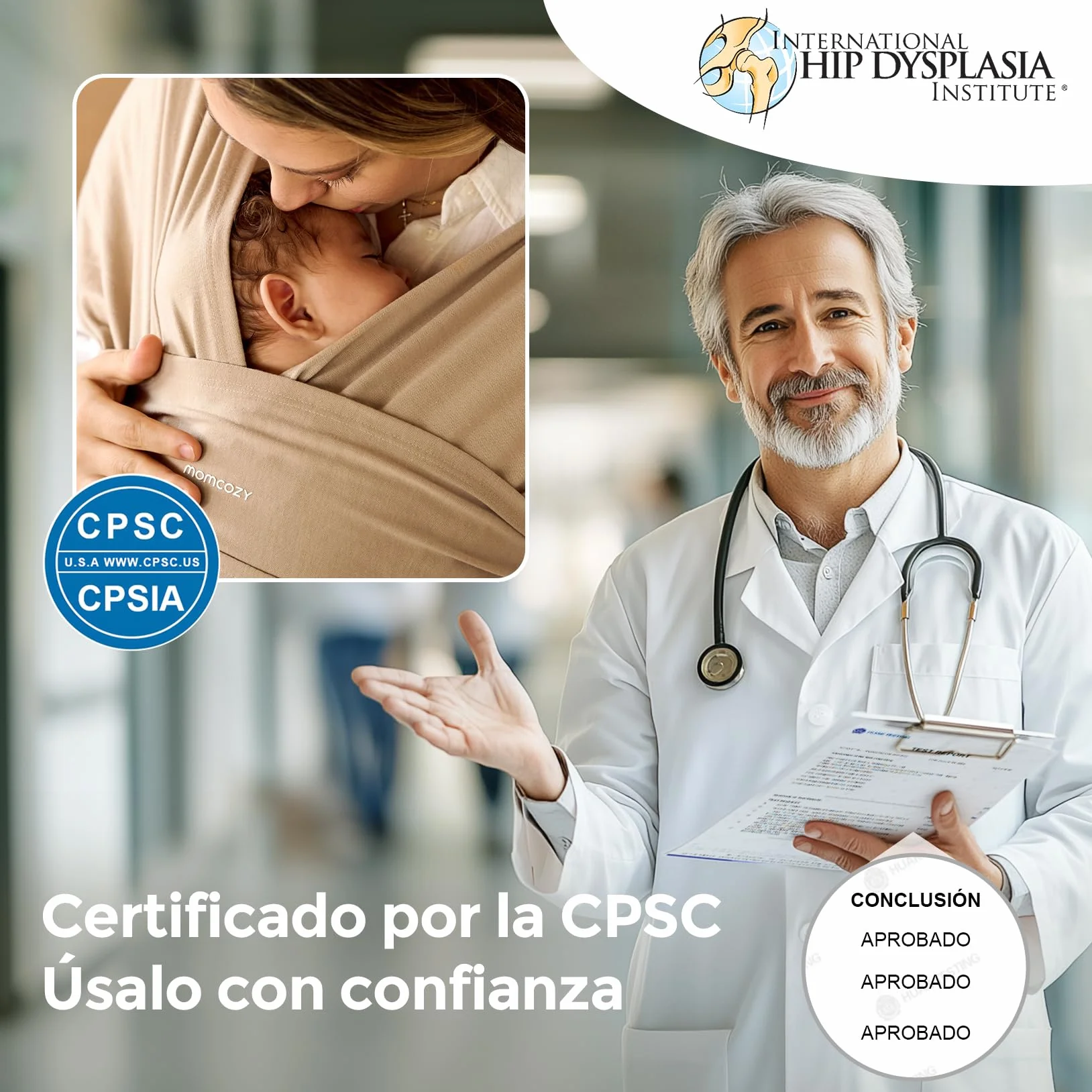 Momcozy Fular Portabebés Elástico Recién Nacidos Ajustable Ergonómico Manos Libres 3,6–15 kg Transpirable OEKO-TEX 100
