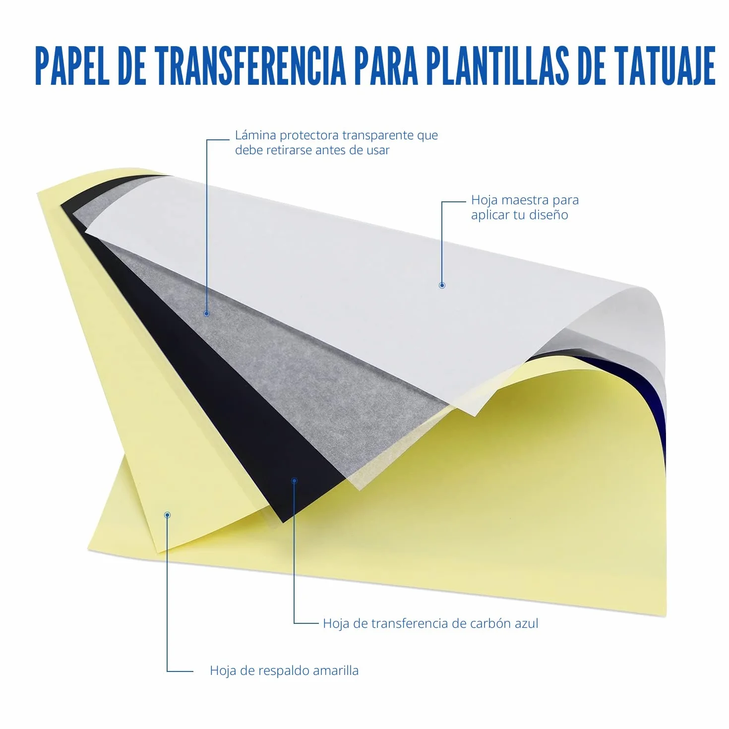 Tattoo Transfer Paper, 40 Hojas Papel de Transferencia de Tatuaje, A4 Papel de calco para tatuajes Papel Hectografico Papel Calco de Carbón para Tattoo impresora máquina