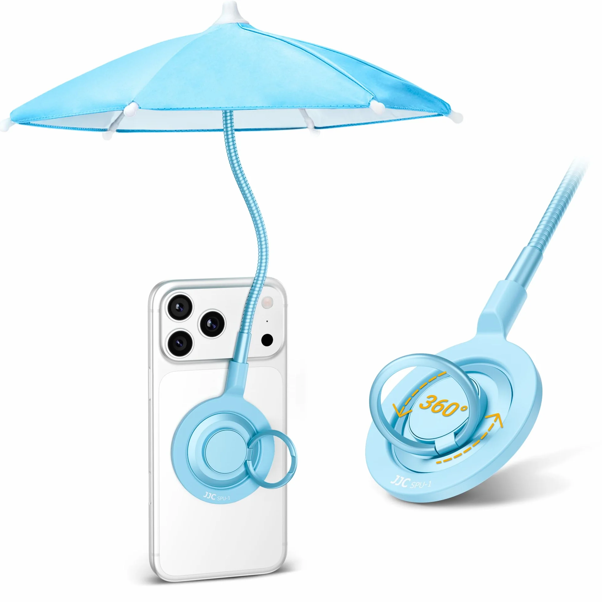 Paraguas magnético para teléfono parasol ángulo flexible anillo giratorio iPhone 16 15 14 13 12 Pro Max