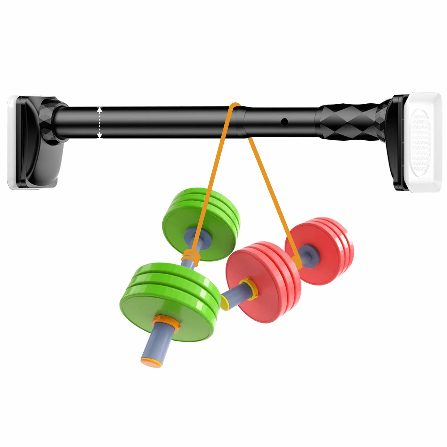 Barras de ducha ajustables sin taladrar de 50 a 75 cm, 160 a 250 cm, 260 a 350 cm, 410 a 490 cm, extra largas, sin óxido para patio, dormitorio, armario (negro, 40-55 cm)