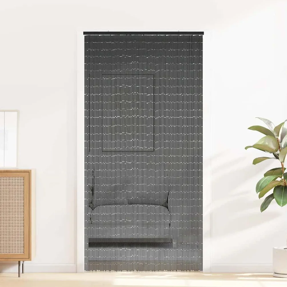 vidaXL Cortina para Puerta Insectos Gris Claro 100x200cm bambú, Cortina mosquitera, Cortina de bambú, Cortina para Exteriores, mosquitera de Puerta