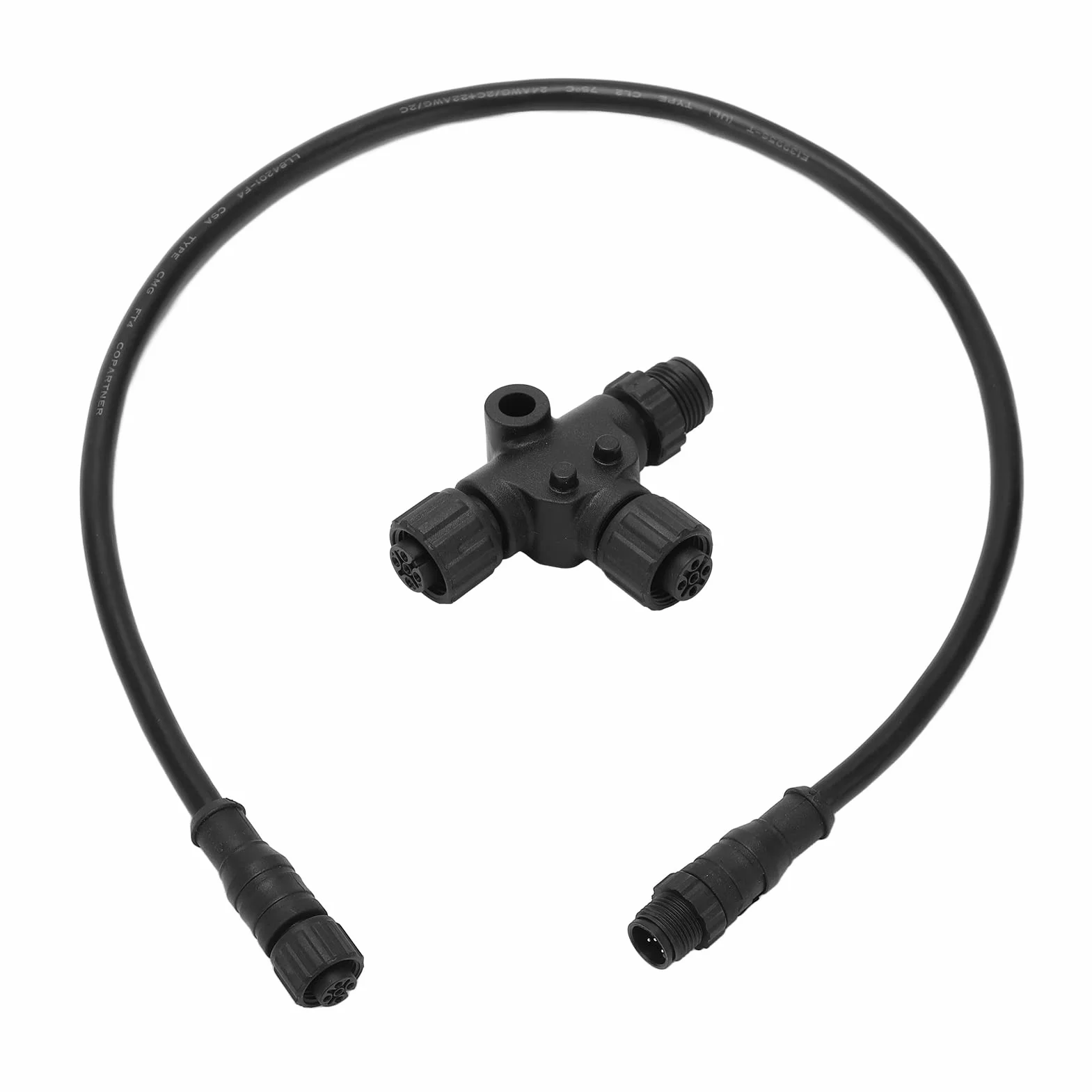 Cable troncal NMEA 2000 ABS con Conector en T 5 Pines IP67 M12 0,5 M