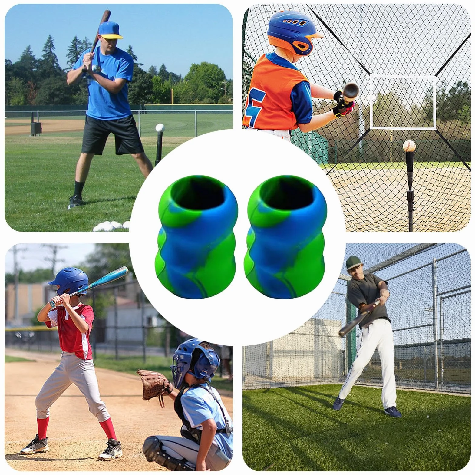 Béisbol Grip Wrap 2PC Bat Grips Bat Wrap Batting Grip Reemplazo Mango Protectora Silicona