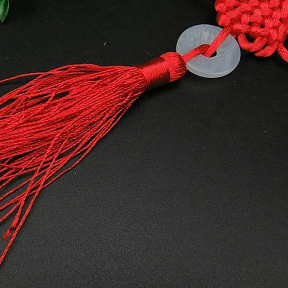 2 colgantes de borla de jade de la suerte con nudo chino rojo para suerte, riqueza, salud, éxito, regalos de Año Nuevo, decoración del hogar para amigos, familia, amante