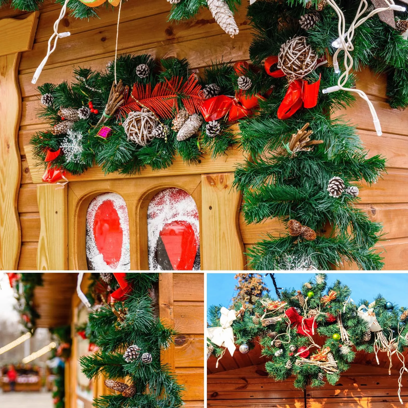 DATEFUN Guirnalda de Navidad Artificial, 2.7m PVC Guirnalda de Abeto Guirnalda de Pino, Navidad Decoradas al Aire Libre de Interior para la Fiesta de Navidad Chimenea Escalera (270 Puntas) (rutyna)