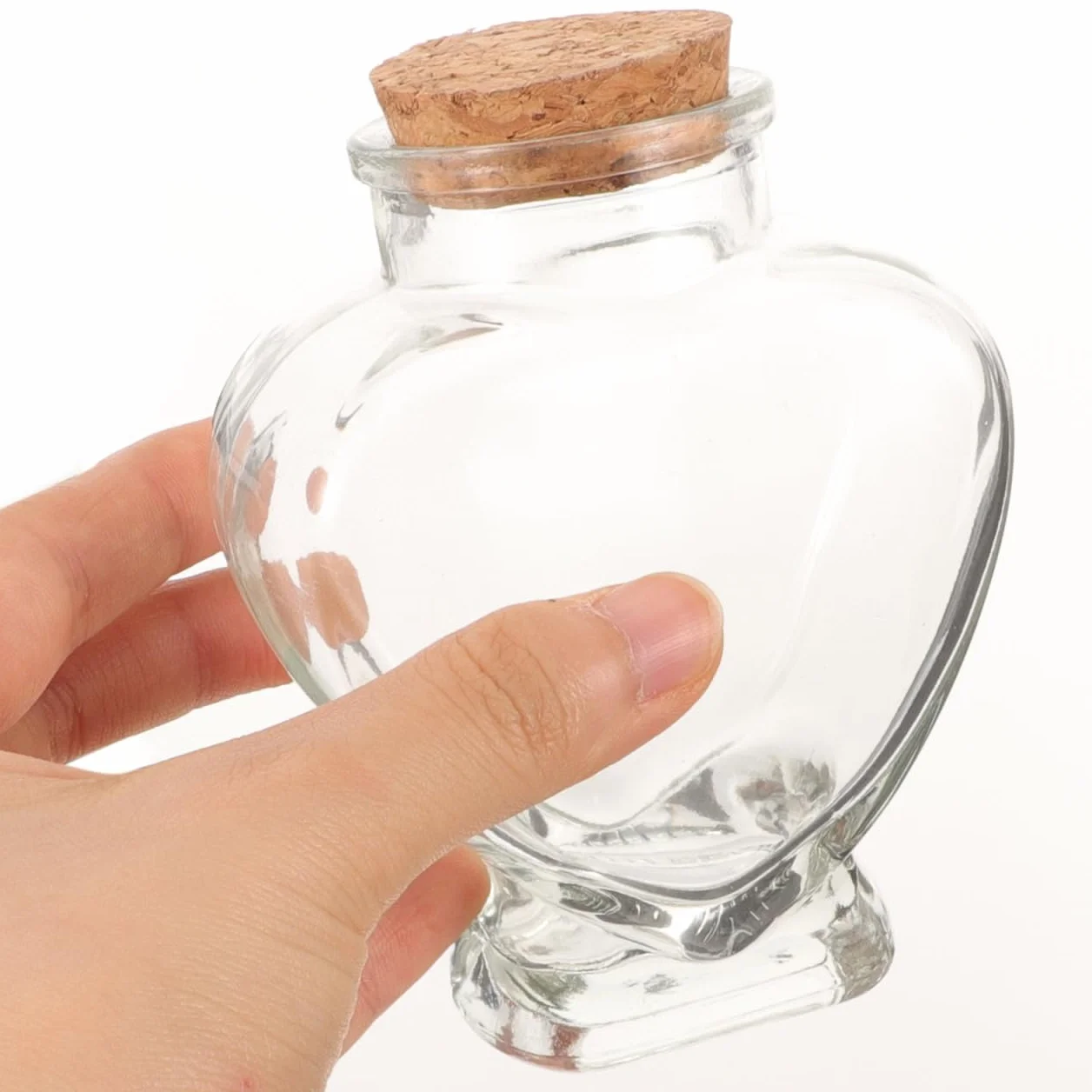 BESTOYARD Set De Botellas Para Ceremonia De Arena Boda 3 Piezas Vidrio Transparente 75Ml Corazón 130Ml Rosca Tapones Decoración Diy Regalo