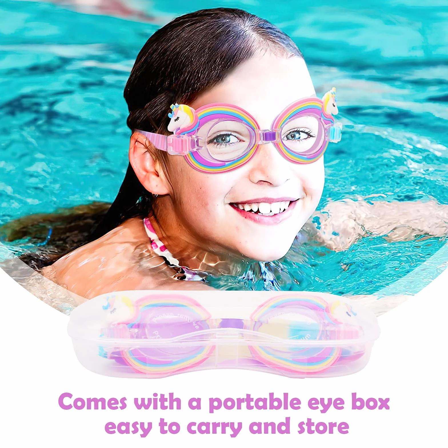 HIFOT Gafas de Natación Protección UV Antiniebla Sin Fugas para Niños Niñas