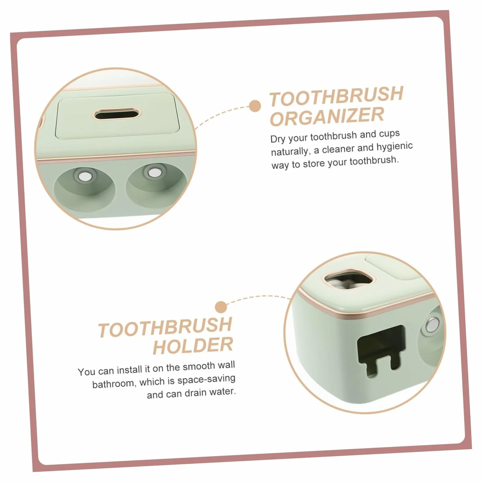 Soportes para cepillos de Dientes Bathroom Essentials - Estante de Almacenamiento for Montaje en Pared, dispensador Pasta Dientes, Soporte for Cepillo Organizador de Accesorios