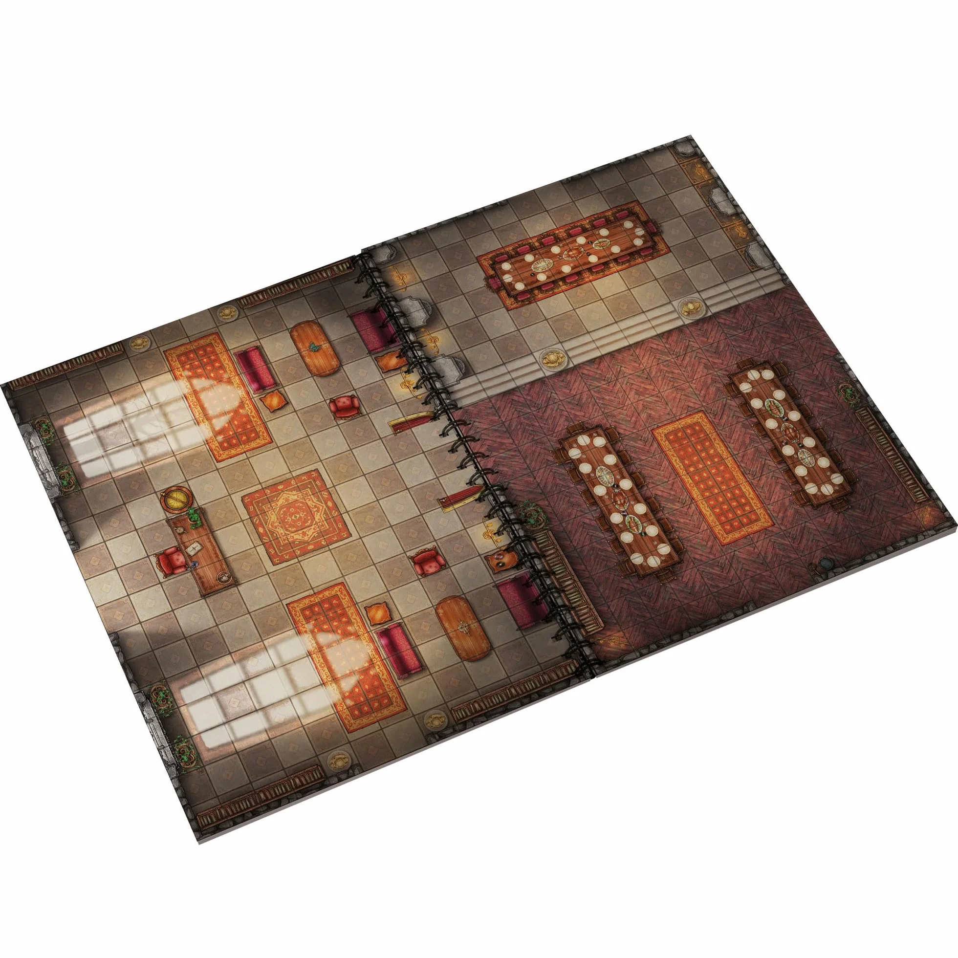 Epic Forge - Tablero de Mesa para Juegos: Mazmorras (305 x 420 mm), Formato A3, Rojo y marrón