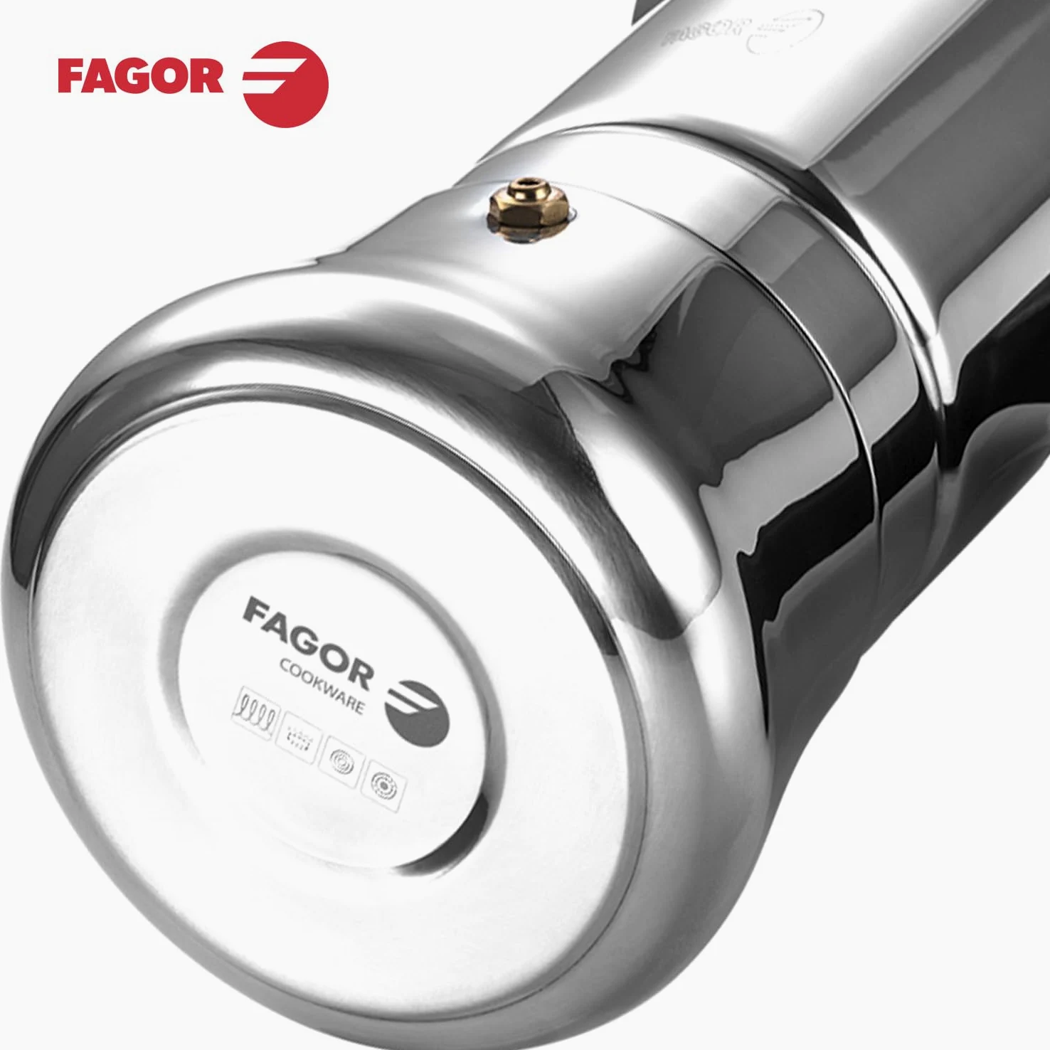 Fagor Etnica - Cafetera Italiana 10 Tazas, 500ml, Acero Inoxidable, Todo Tipo de Cocinas, Inducción, Mango Ergonómicos de Nylon, Café, Moka, Expresso