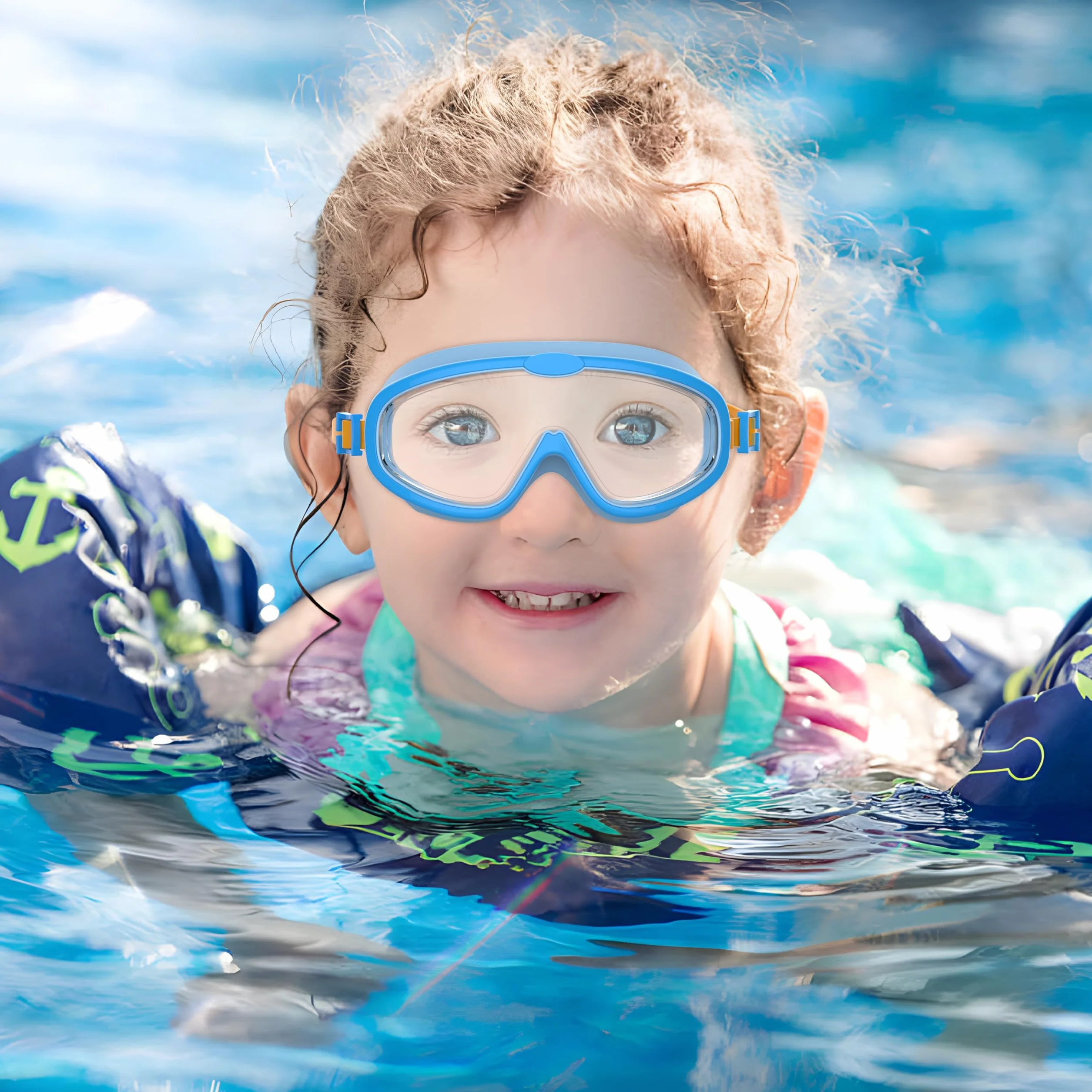 Gafas de Natación Antivaho Protección UV Junta de Silicona Montura Grande Niño 6-14 Años