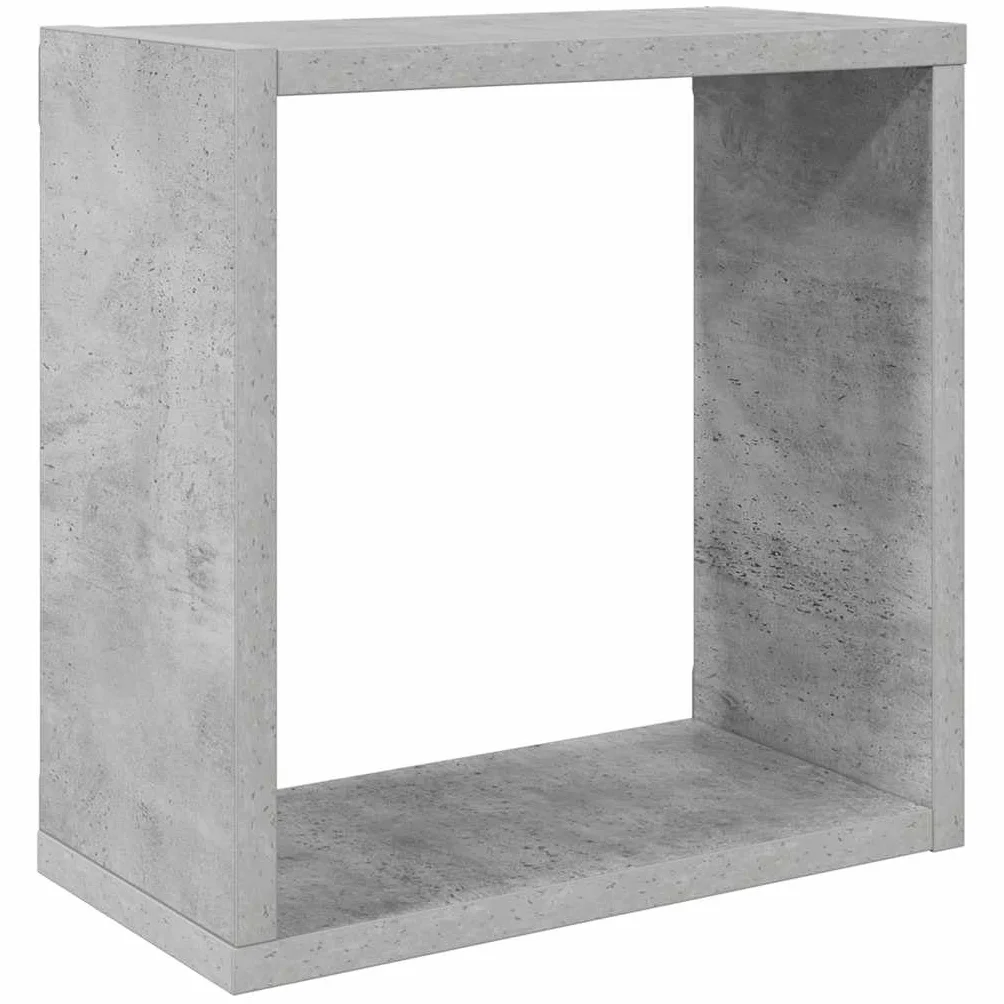 vidaXL 2X Estante Cubo Pared Estantería Colgante CD Libros Coleccionables Fotos Premios Adornos Decoración Librerías Hogar Gris Hormigón 30x15x30 cm