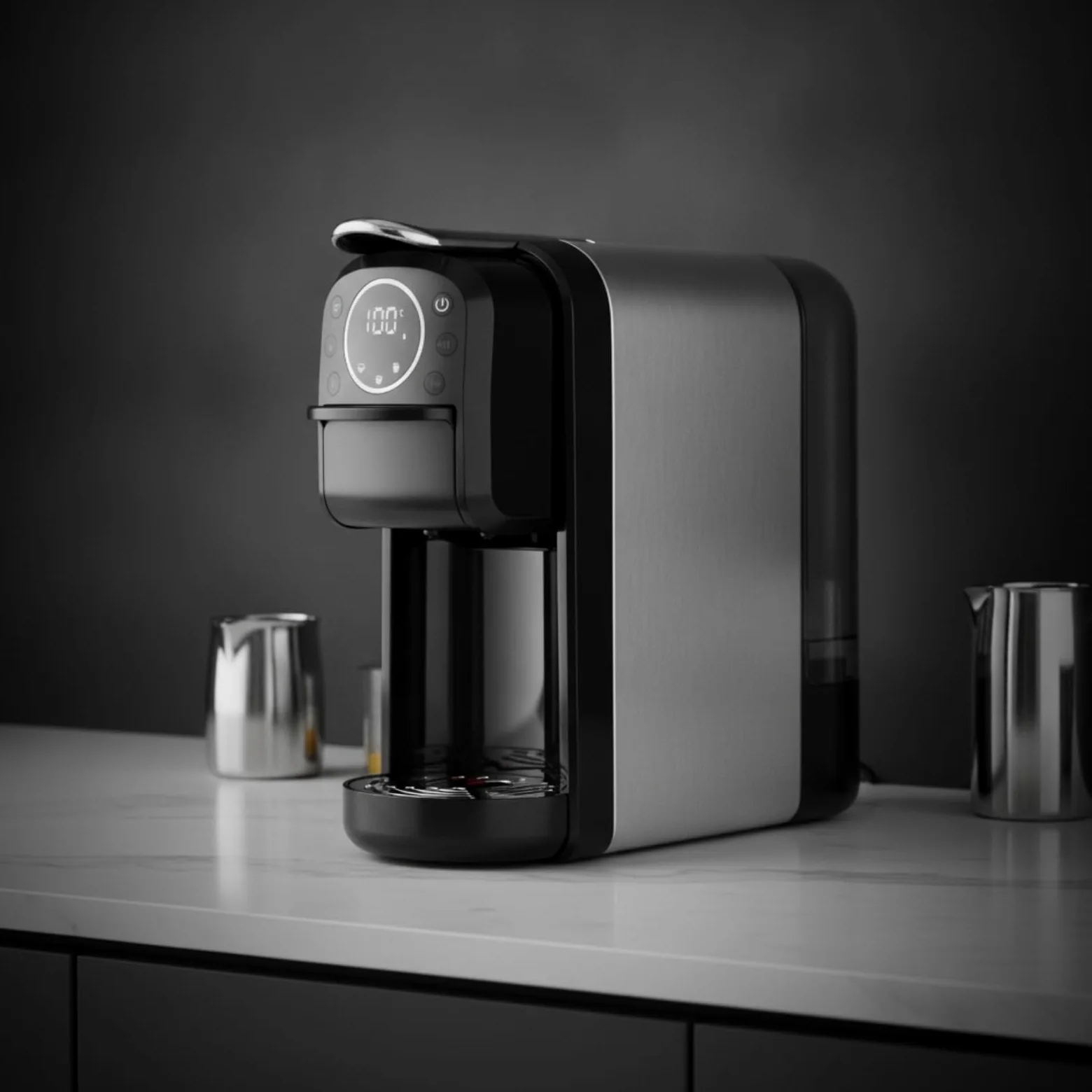 Cafetera Multicápsula Digital Cafetera con pósito Agua Compacta Electrodoméstico para Apasionados l