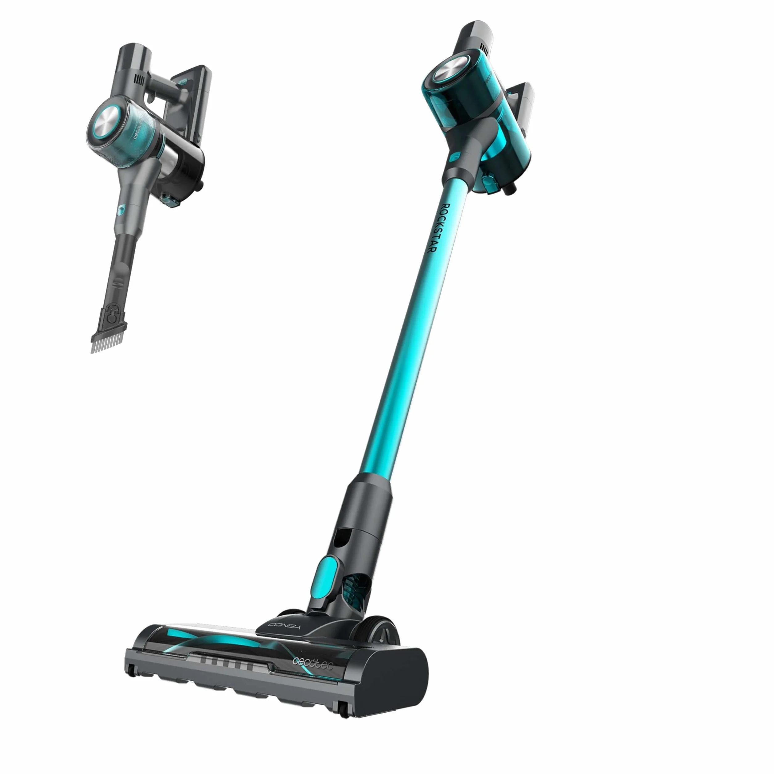 Cecotec Aspiradora Escoba sin Cable Conga Rockstar P50 X-Treme. 80AW, 20000Pa, Motor BDLC con 265W, Autonomía 50mins en Modo Eco, Cepillo Mixto con HairOut, Antienredos, Depósito XXL