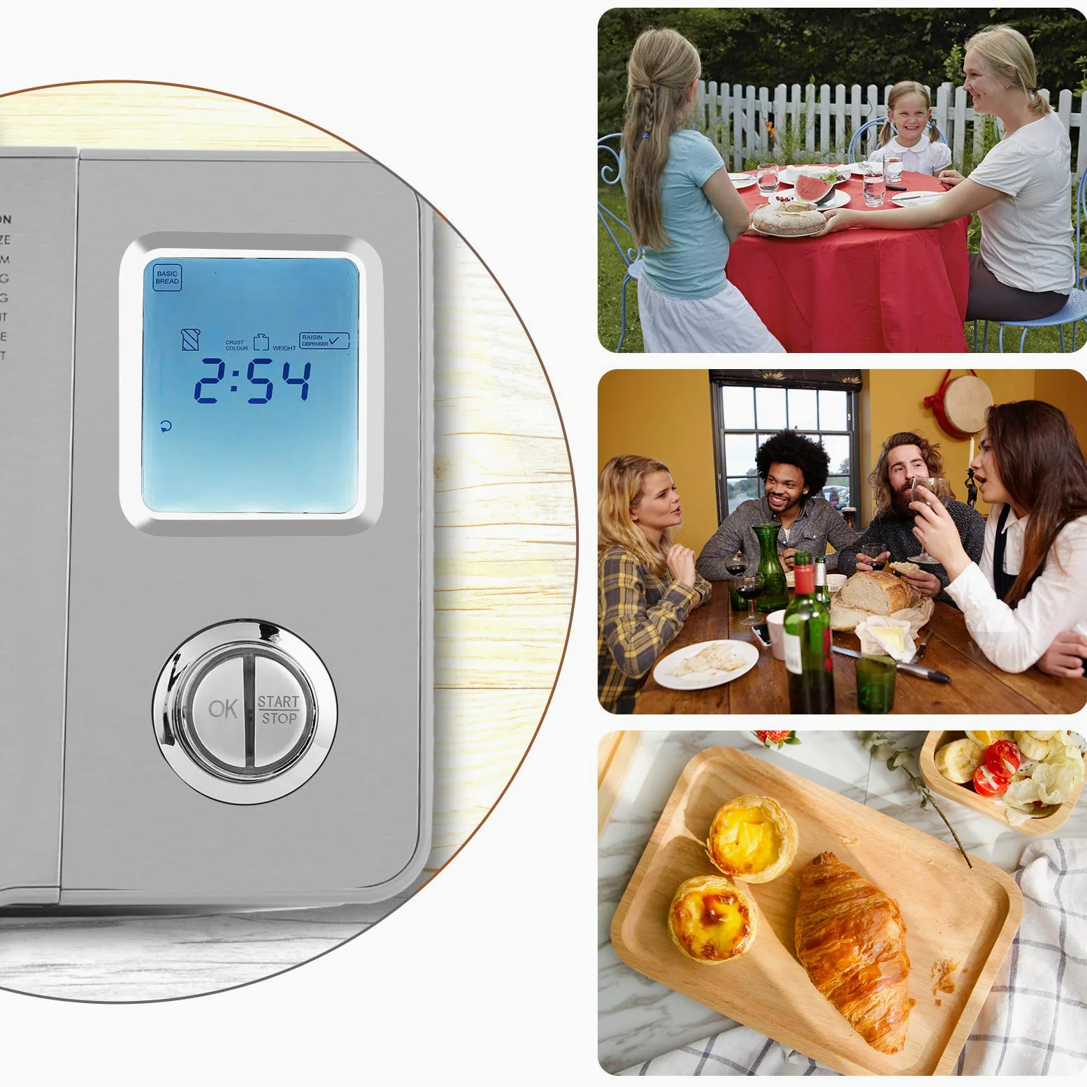 Panificadora Automática, Panificadora automática de 550 W, 25 programas de horneado, LCD, Máquina Programable para Hacer Pan, 13H Temporizador de Citas, para Panes, sin Gluten, Bizcochos