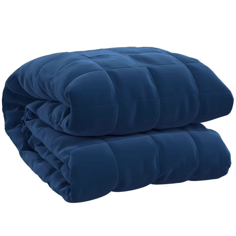 Manta ponderada azul 150 x 200 cm 7 kg Tejido-Classic Manta ponderada - Manta antiestrés - Manta pesada para un sueño profundo y un mejor descanso - Manta de algodón ponderada 100% - Weighte