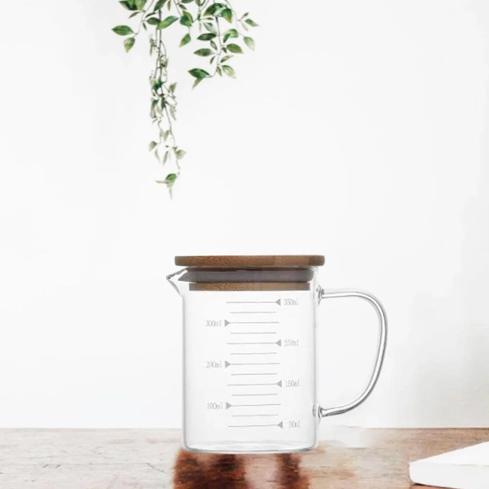 2 Tazas Medidoras de Vidrio Resistentes Al con Mango Ergonómico para Horno Y Té, 350 Ml, 4 Piezas