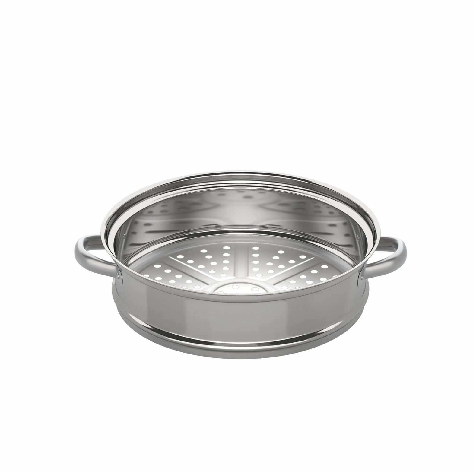 Vaporera de 3 Niveles de Acero Inoxidable, Diámetro de 28cm, Plata