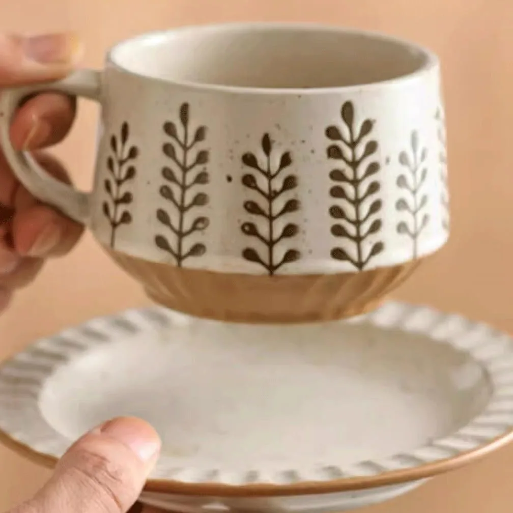 ENGENDER Tazas Cafe Juego De Tazas De Café De Cerámica Vintage Mug Cups(E)