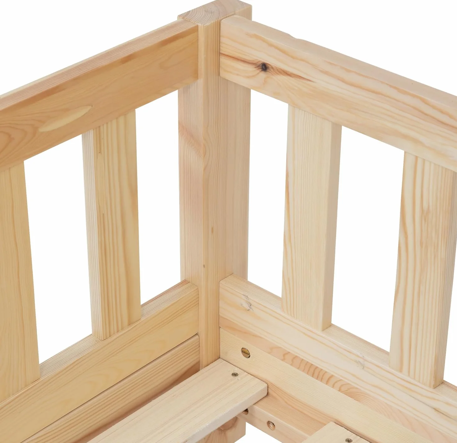 Montessori - Cama de barreras para niños, madera natural, 90 x 190 cm