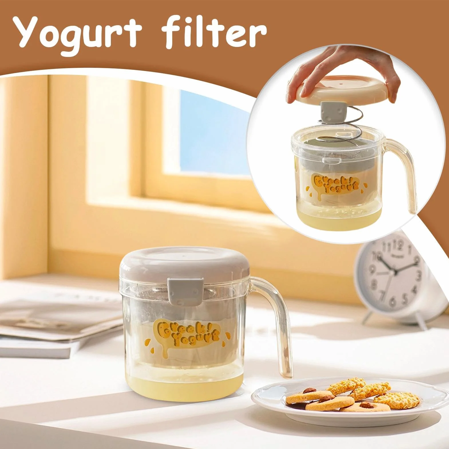 Colador Para Yogur | Yogur y Espeso Con Malla Fina | Utensilio De Cocina Para Hacer Requesón Para Mujeres, Hombres, Jóvenes Y Familias